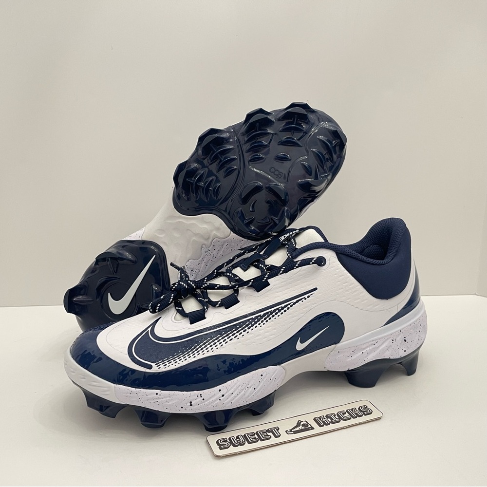Nike Alpha Huarache Elite 4 Low MCS Baseball White Navy